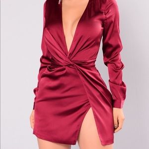 Fashion Nova Sugar Free Dress - Burgundy